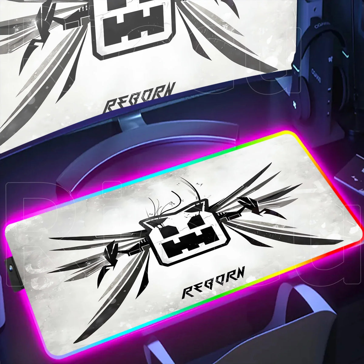 New RGB Mouse Pad Geometry Dash Gaming Desk Mat Laptops Anime Carpet Gamer PC Cabinet Large Gamers Accessories Computer Mousepad