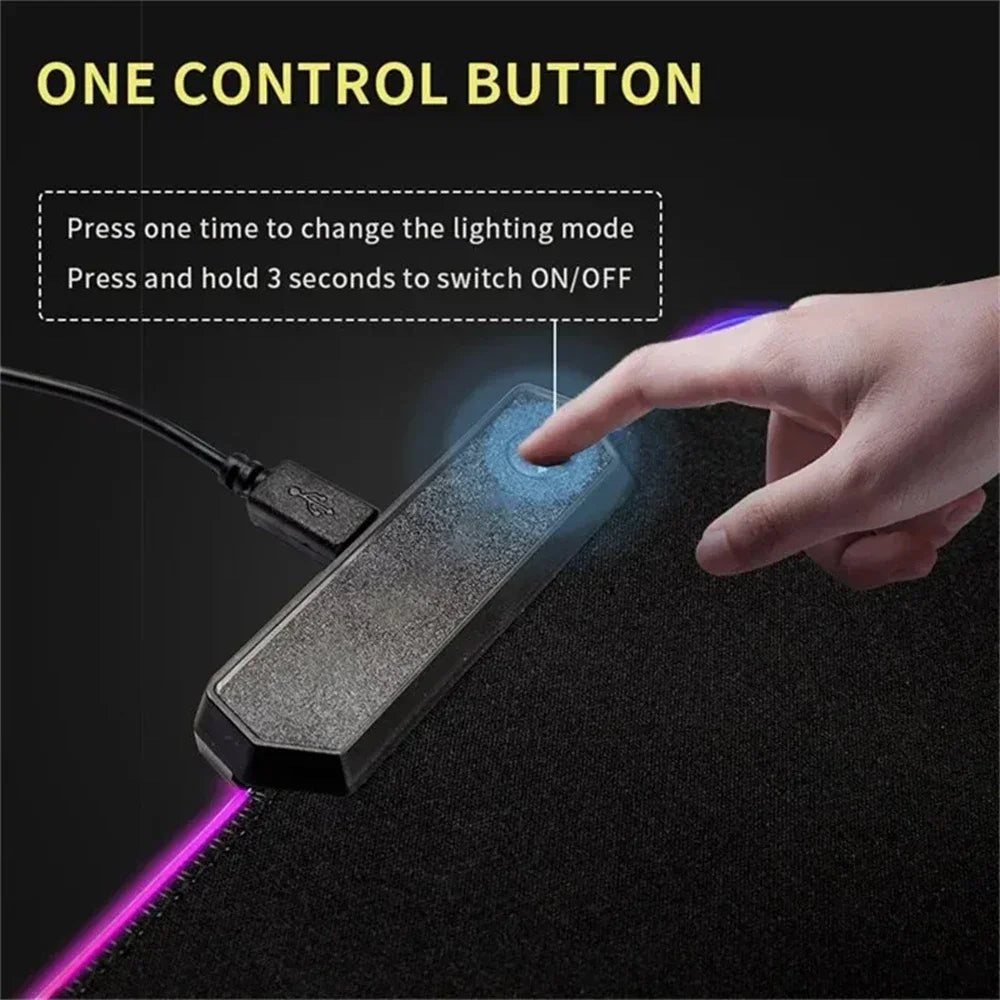 New RGB Mouse Pad Geometry Dash Gaming Desk Mat Laptops Anime Carpet Gamer PC Cabinet Large Gamers Accessories Computer Mousepad