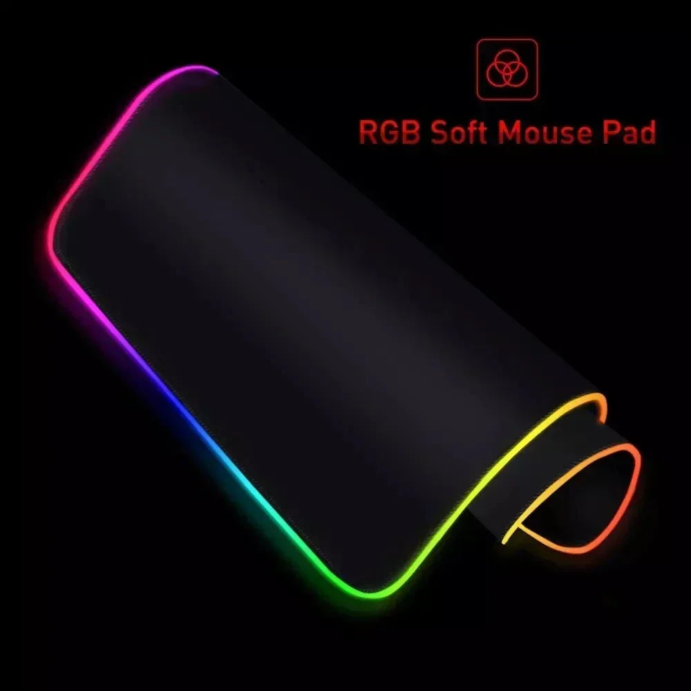 New RGB Mouse Pad Geometry Dash Gaming Desk Mat Laptops Anime Carpet Gamer PC Cabinet Large Gamers Accessories Computer Mousepad