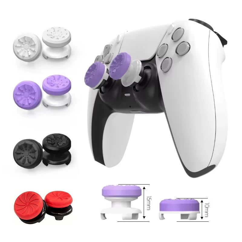 2 Pcs Games Silicone Thumb Grip For PS4 PS5 Game Controller Gamepad Thumb Stick Grip High/Low Rise Covers Controller Accessories