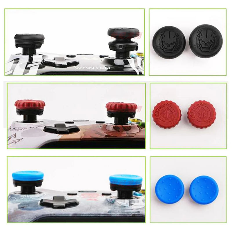 2 Pcs Games Silicone Thumb Grip For PS4 PS5 Game Controller Gamepad Thumb Stick Grip High/Low Rise Covers Controller Accessories