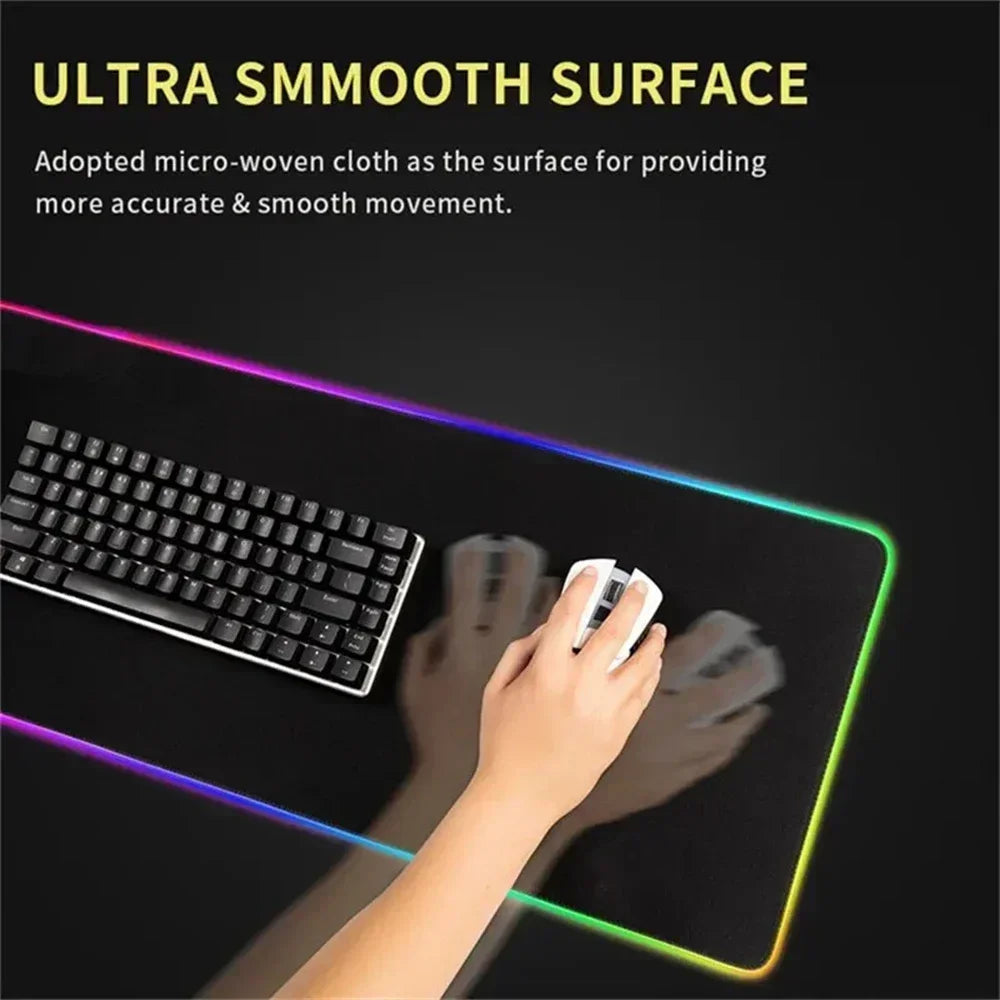 New RGB Mouse Pad Geometry Dash Gaming Desk Mat Laptops Anime Carpet Gamer PC Cabinet Large Gamers Accessories Computer Mousepad